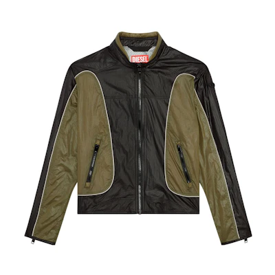 Diesel Colorblock Patchwork Zip-Up Stand Collar Loose Bomber Jacket A106750HJAD-5AF