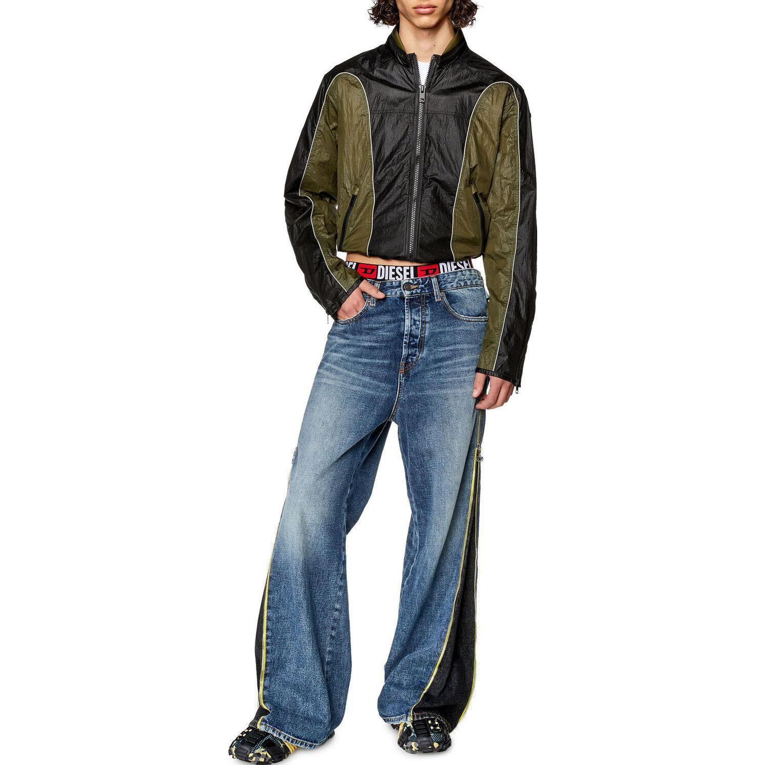 Lookbook Diesel 拼接撞色拉鍊立領寬鬆飛行夾克 A106750HJAD-5AF