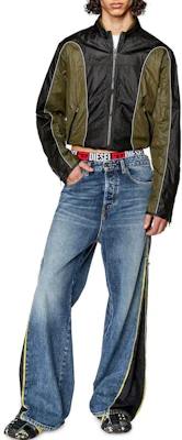 Diesel 拼接撞色拉鍊立領寬鬆飛行夾克 A106750HJAD-5AF Lookbook Diesel 拼接撞色拉鍊立領寬鬆飛行夾克 A106750HJAD-5AF