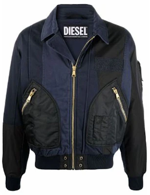 Diesel Jaket Bomber Zip-Up Warna Blok - Biru A026820JCAN86V Buy Diesel Jaket Bomber Zip-Up Warna Blok - Biru A026820JCAN86V