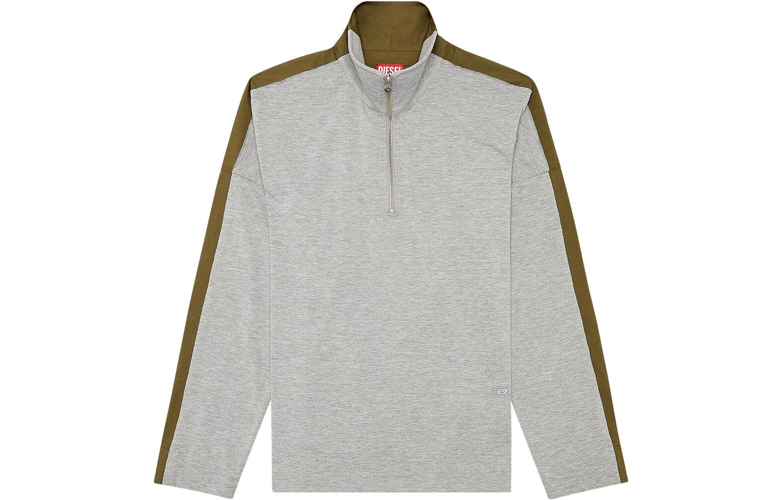 Diesel Colorblock Zip-Up Sweatshirt Gray/Green A106190KJAN-5AF