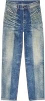 DIESEL D-MACS Colorblock Distressed Straight Fit Jeans Men Blue A1681709L0401 DIESEL D-MACS Colorblock Distressed Straight Fit Jeans Men Blue A1681709L0401