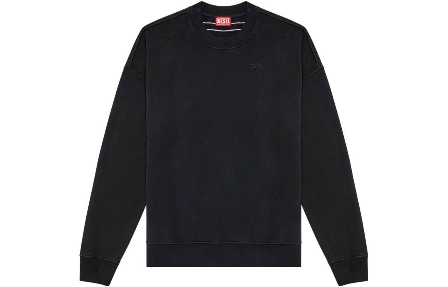 Diesel Distressed Loose-Fit Crewneck Sweatshirt - Black A098930CMAF-9XX