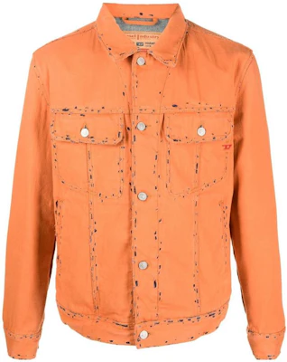 Jaket Denim Diesel Oranye Distressed dengan Kerah dan Lengan Panjang A10876007R53BX Buy Jaket Denim Diesel Oranye Distressed dengan Kerah dan Lengan Panjang A10876007R53BX