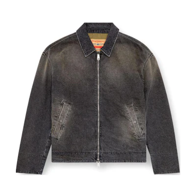 Diesel Distressed Zip-Up Long Sleeve Jacket for Men - Gray A147160CBDK02