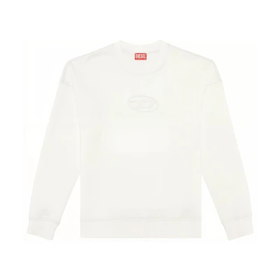 Diesel Embossed Oval D Logo Crewneck White Sweatshirt A121100WHAK-141