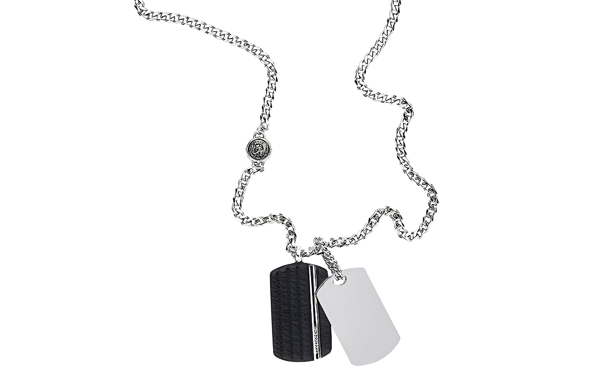 DIESEL Engraved Logo Necklace - Silver dx1040040