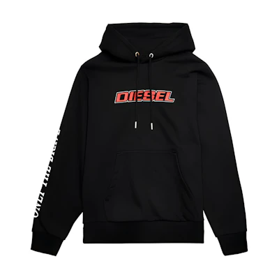 Diesel FW21 Oversized Black Pullover Hoodie A029670HAYT9XX