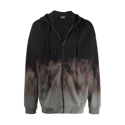 Diesel FW21 Tie-Dye Zip Hoodie Jacket Grey A027920WBBX