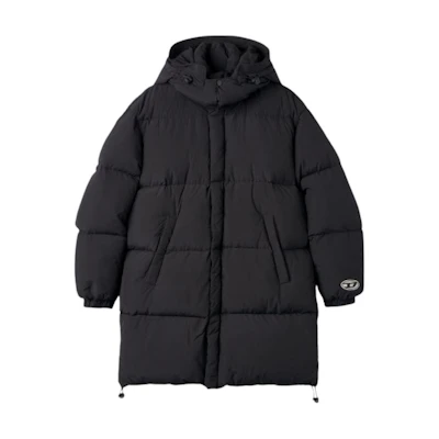 DIESEL FW22 Black Detachable Hood Long Sleeve Down Jacket. A062850AEAI9XX