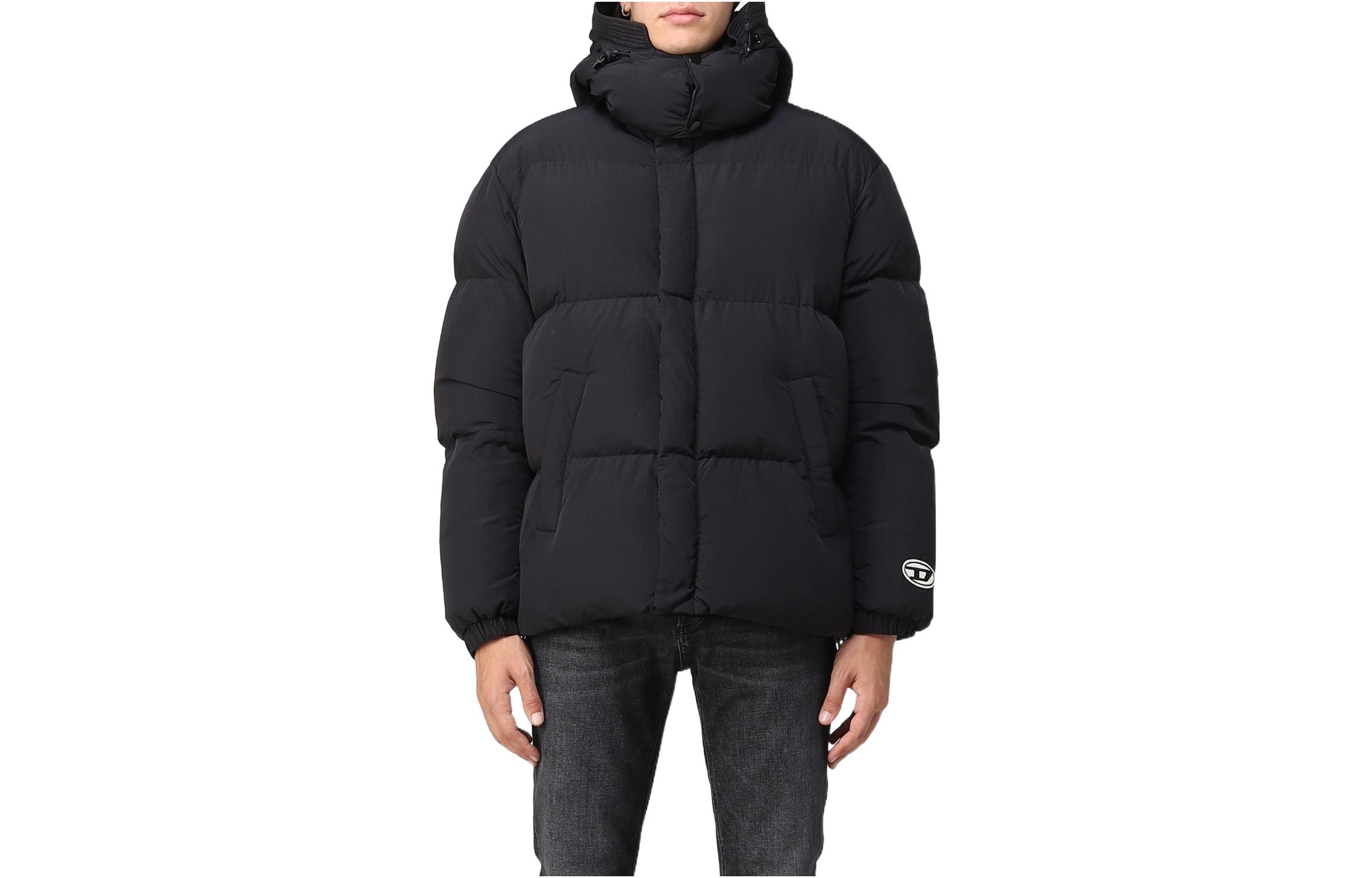 Order DIESEL FW22 Jaket Puff Lengan Panjang Hitam Hooded Down. A064230BFAQ9XX