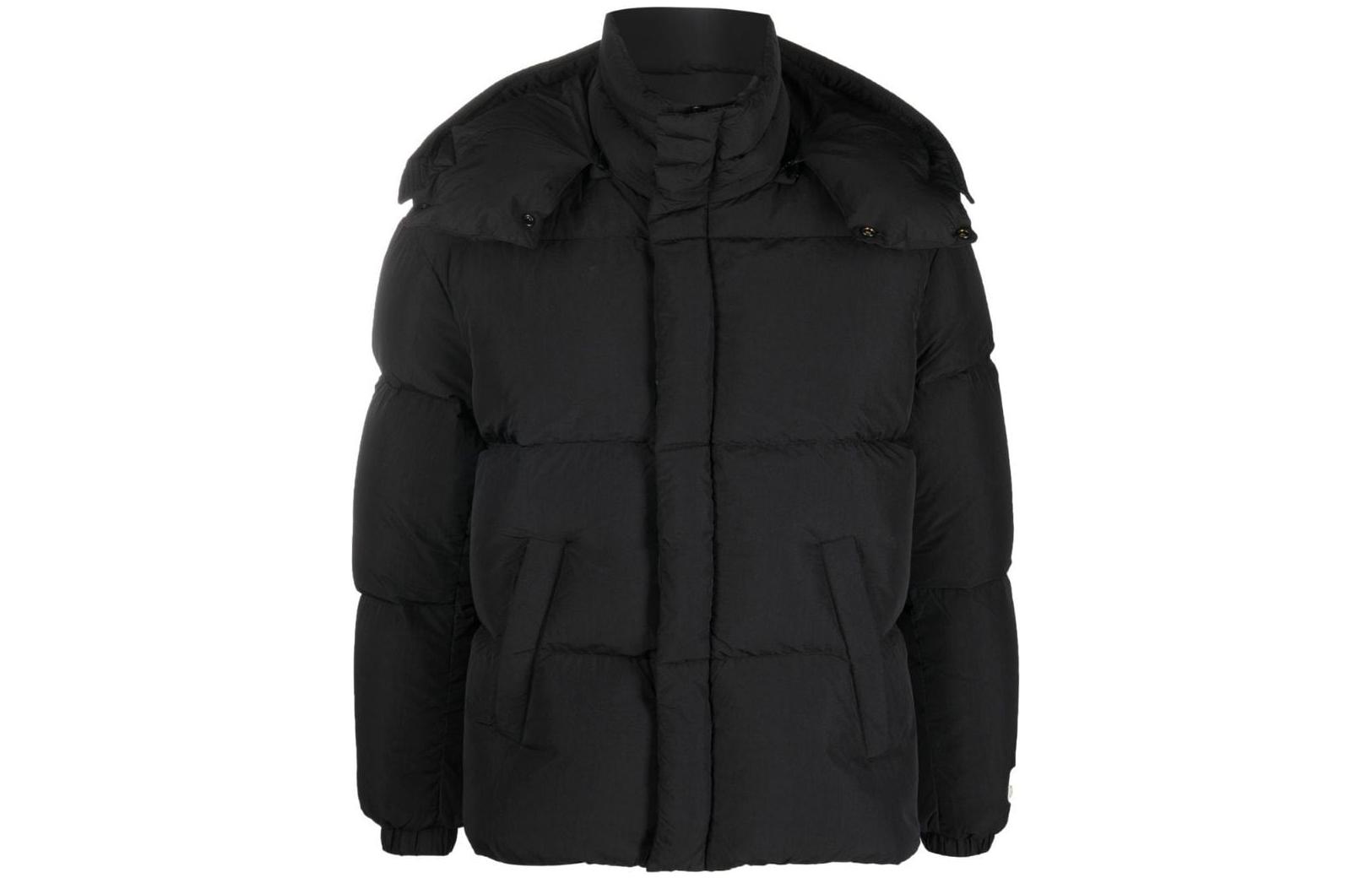 DIESEL FW22  Black Hooded Long-Sleeve Jacket Shirt. A068150AEAI9XX