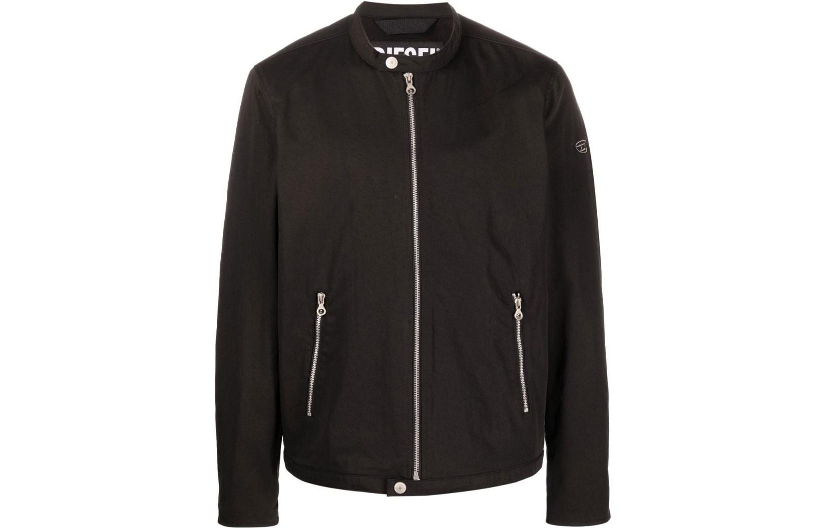 Order DIESEL FW22黑色长袖夹克，简约徽标设计。 A062520IGAA9XX