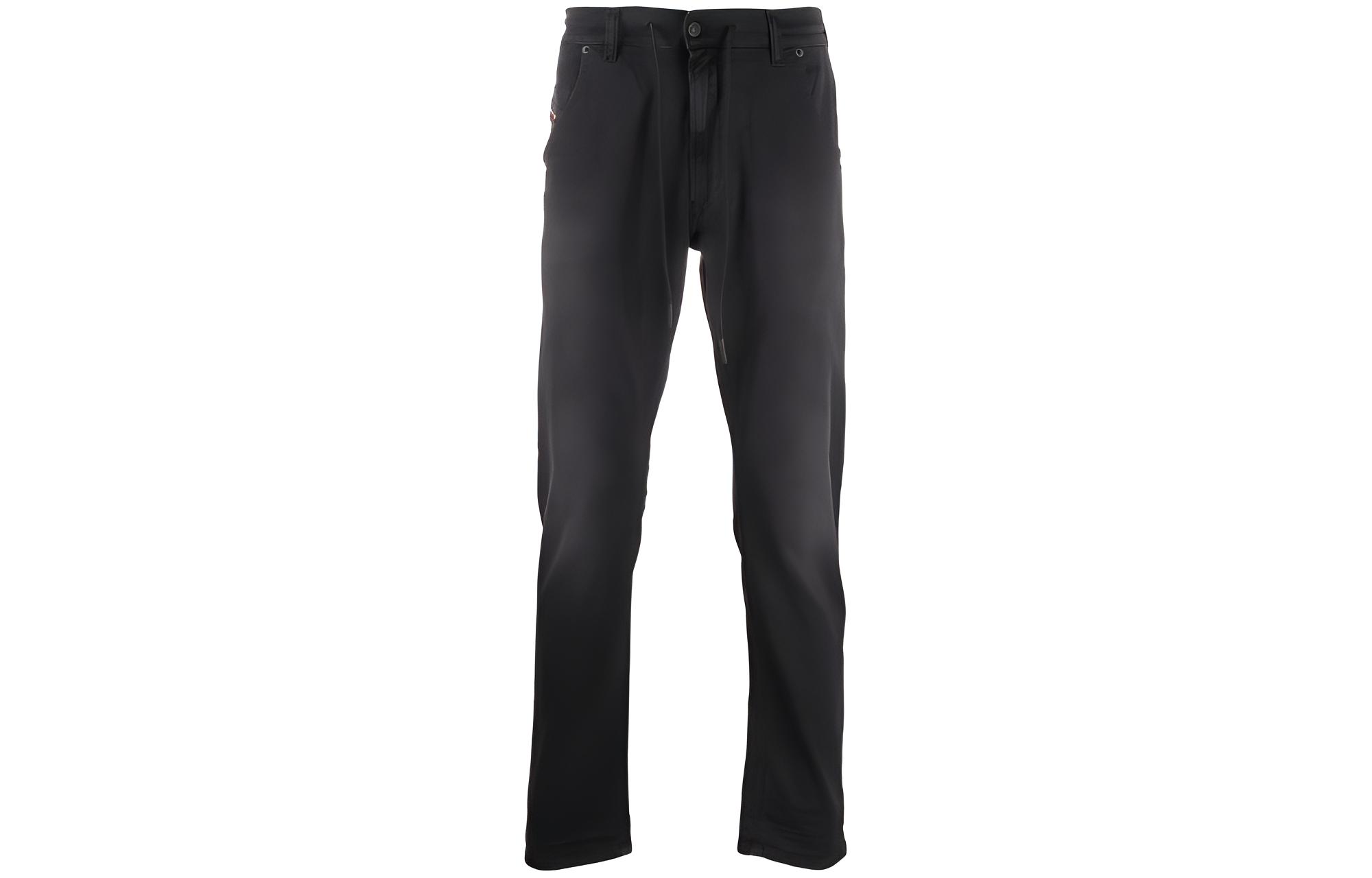 DIESEL FW22  Black Low-Rise Straight-Leg Jeans A000880670M900