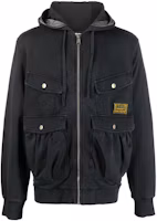Order DIESEL FW22 黑色多口袋連帽拉鍊飛行夾克外套 A063190LCAL-900