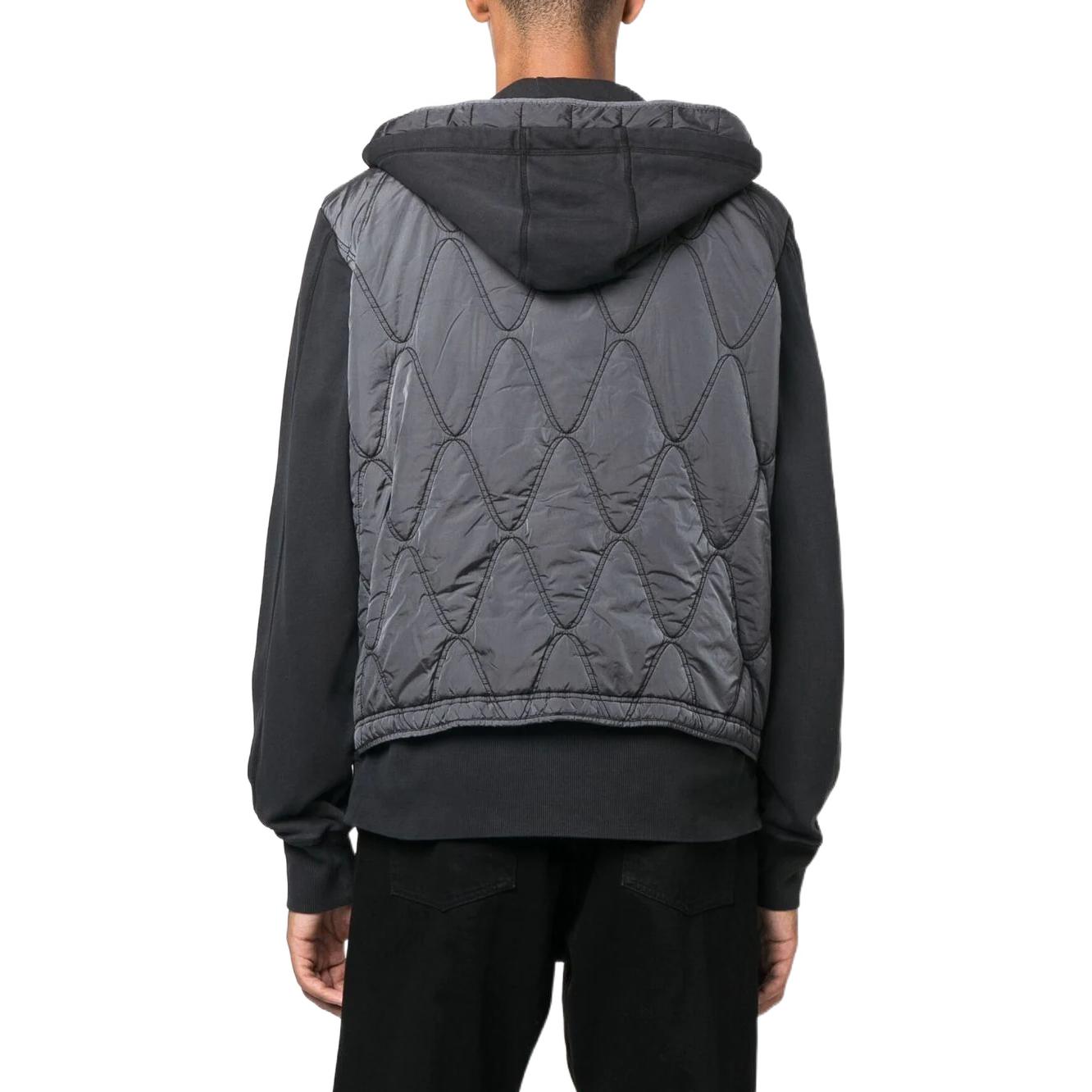 Shop DIESEL FW22 Jaket Bomber Hitam Dengan Hood dan Multi-Poket Zip-Up A063190LCAL-900