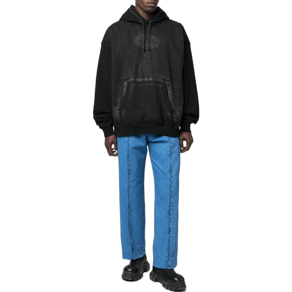 DIESEL FW22  Black Solid Logo Hoodie Long Sleeve Sweatshirt A063860DFAF9XX 圖 3