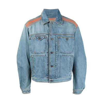 DIESEL FW22 Blue Denim Jacket with Side Stripes. A069310EIAW01