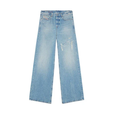 DIESEL FW22 Blue Flared Wide-Leg Jeans Casual Style A0637109E2501