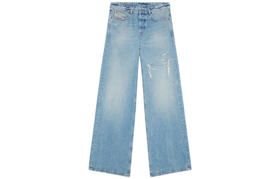 DIESEL FW22  Blue Flared Wide-Leg Jeans Casual Style A0637109E2501 圖 2