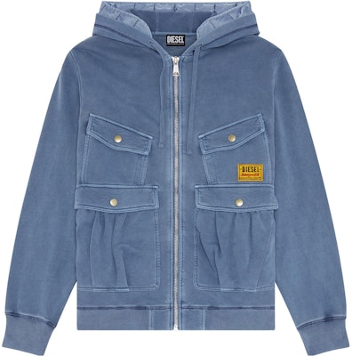 DIESEL FW22 藍色多口袋連帽拉鍊飛行夾克。 A063190LCAL8AR Buy DIESEL FW22 藍色多口袋連帽拉鍊飛行夾克。 A063190LCAL8AR