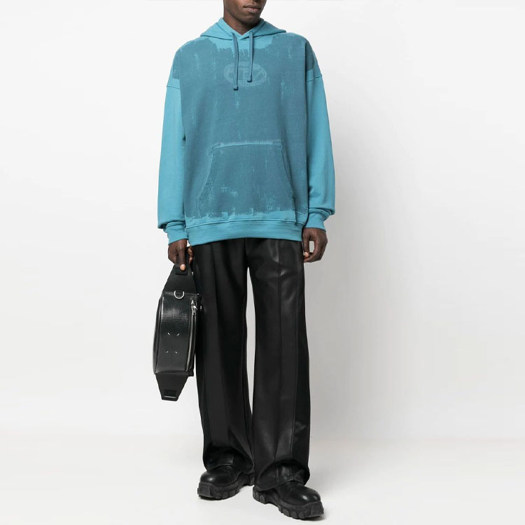 DIESEL FW22  Blue Logo Print Long Sleeve Pullover Hoodie A063860DFAF8MB 圖 3