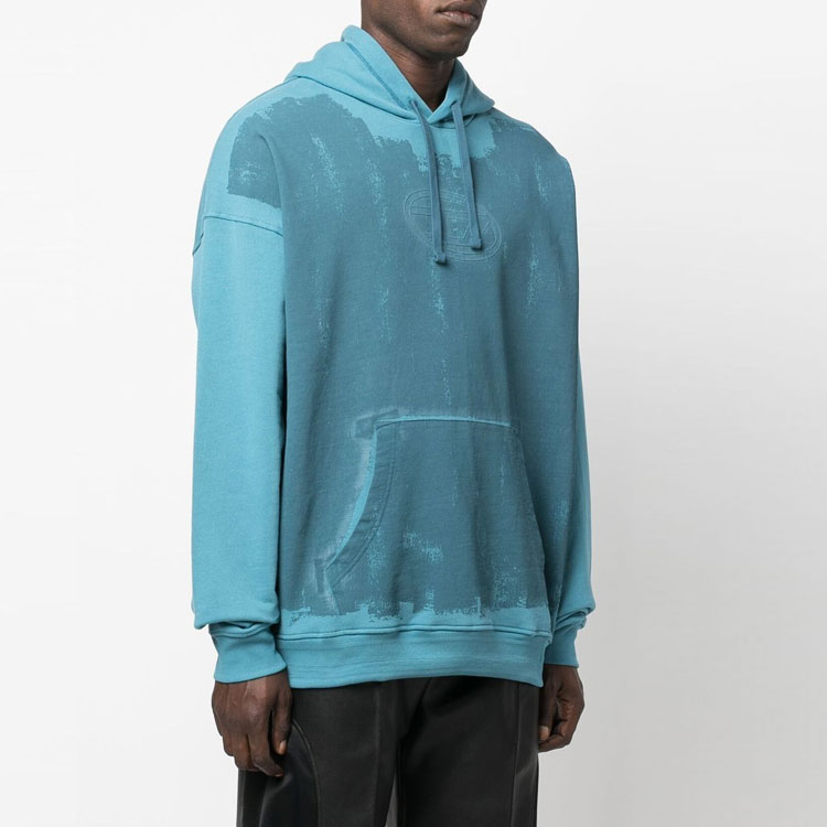 DIESEL FW22  Blue Logo Print Long Sleeve Pullover Hoodie A063860DFAF8MB 圖 5