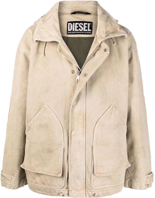 DIESEL FW22 Detachable Hooded Casual Jacket Khaki Color. A035390CFAG7DV Buy DIESEL FW22 Detachable Hooded Casual Jacket Khaki Color. A035390CFAG7DV