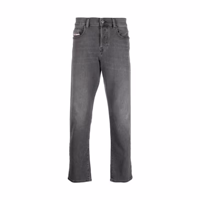 DIESEL FW22 Gray Straight-Leg Button Denim Jeans. A0515709D4902