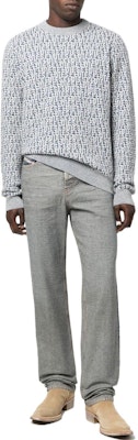 DIESEL FW22 Logo Jacquard Knit Sweater Grey A082360PEAK81E Lookbook DIESEL FW22 Logo Jacquard Knit Sweater Grey A082360PEAK81E