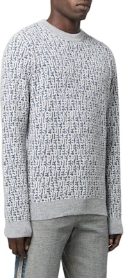 DIESEL FW22 Logo Jacquard Knit Sweater Grey A082360PEAK81E Purchase DIESEL FW22 Logo Jacquard Knit Sweater Grey A082360PEAK81E
