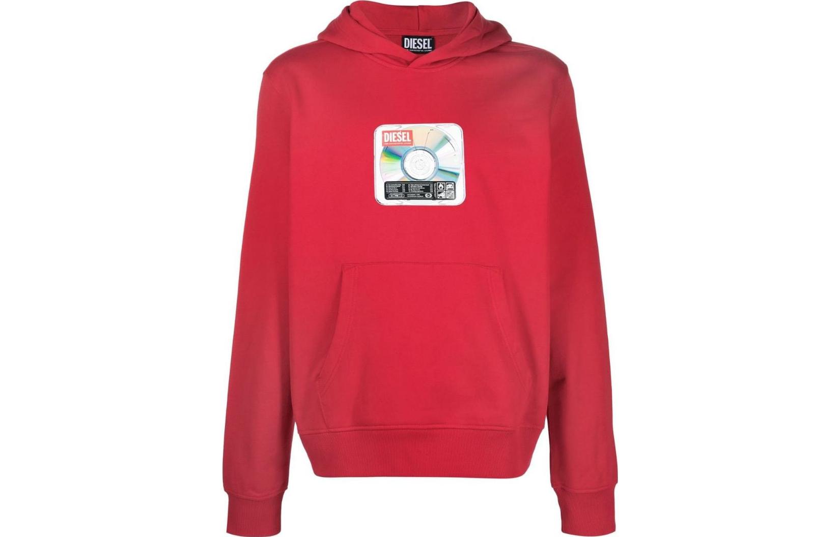 DIESEL FW22  Red Logo Print Hoodie. A068080JFAV44Q