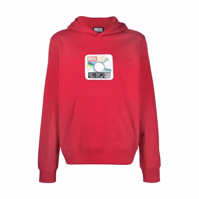 DIESEL FW22 Red Logo Print Hoodie. A068080JFAV44Q