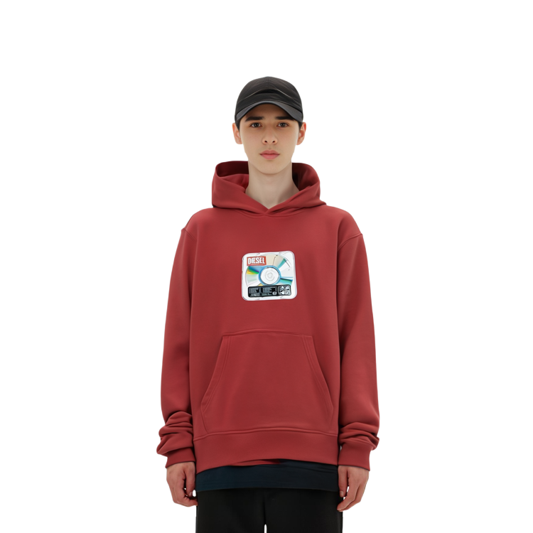 Details for ディーゼル FW22 レッドロゴプリントパーカー. A068080JFAV44Q