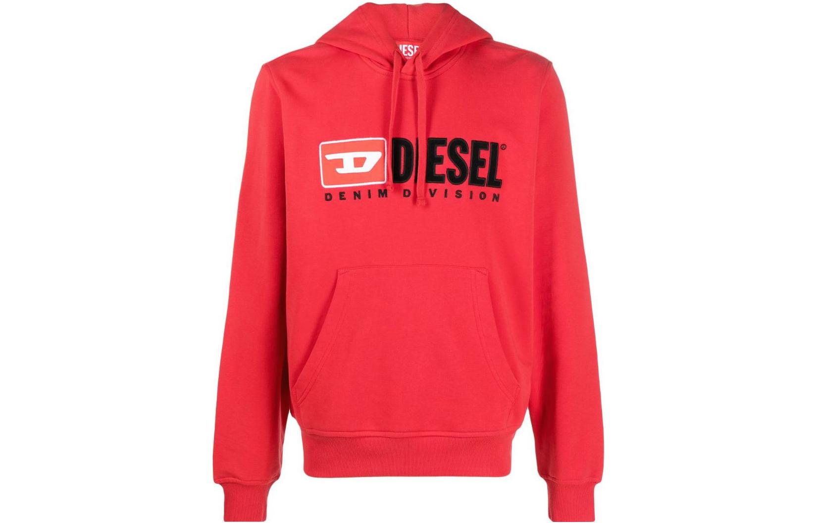 Order DIESEL FW22  Red Logo Printed Drawstring Hoodie Long Sleeve Sweatshirt A037570BAWT44Q