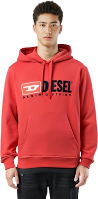 DIESEL FW22 Red Logo Printed Drawstring Hoodie Long Sleeve Sweatshirt A037570BAWT44Q Sizing DIESEL FW22 Red Logo Printed Drawstring Hoodie Long Sleeve Sweatshirt A037570BAWT44Q