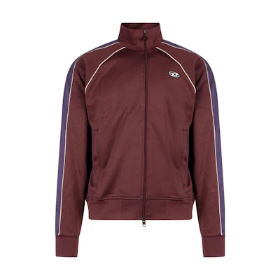 DIESEL FW22 Side Stripe Zip-Up Track Jacket Red Brown A054600AGAA7CMB