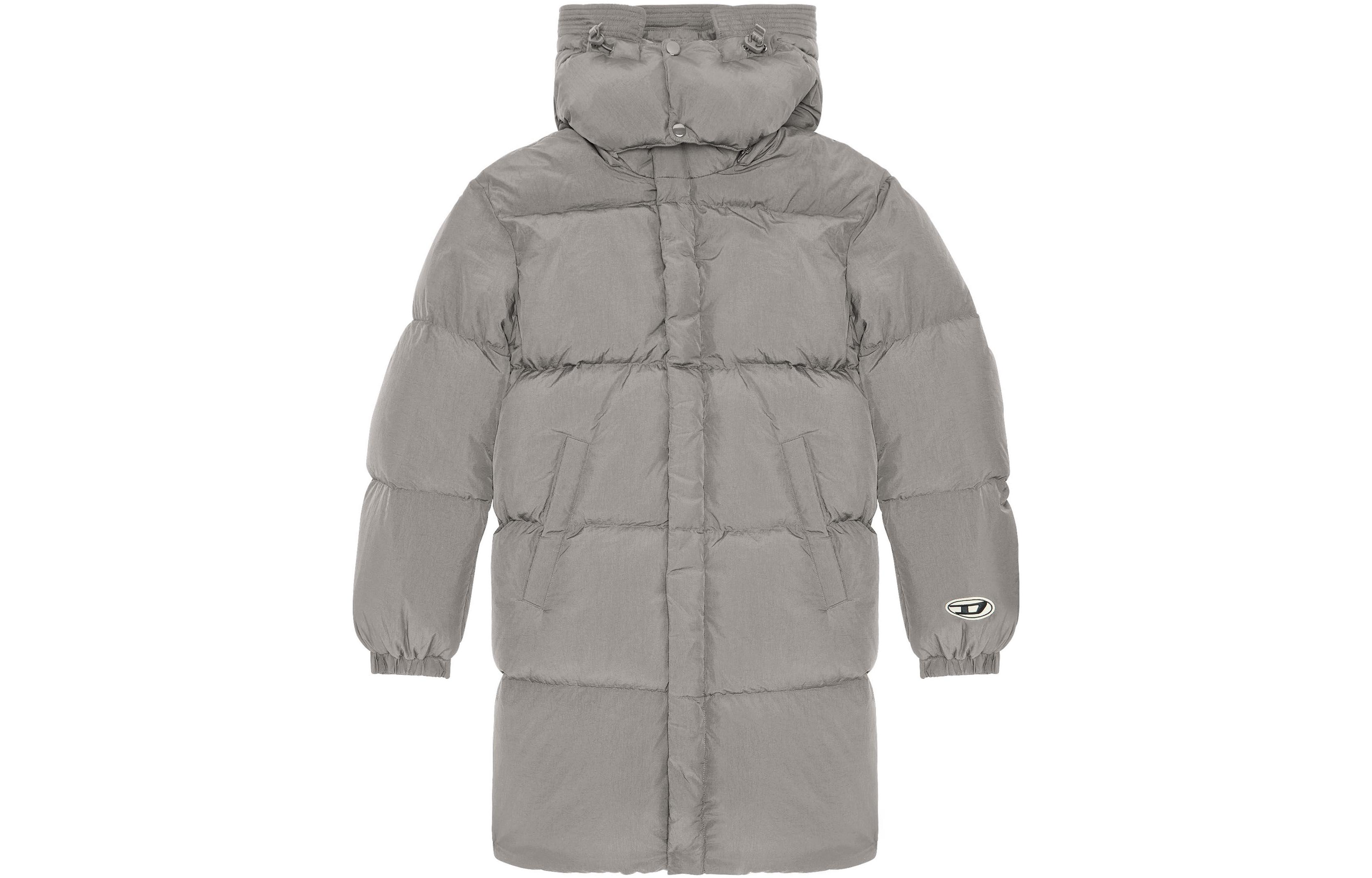 DIESEL FW22  Solid Color Hooded Down Jacket Gray A062850AEAI-98B