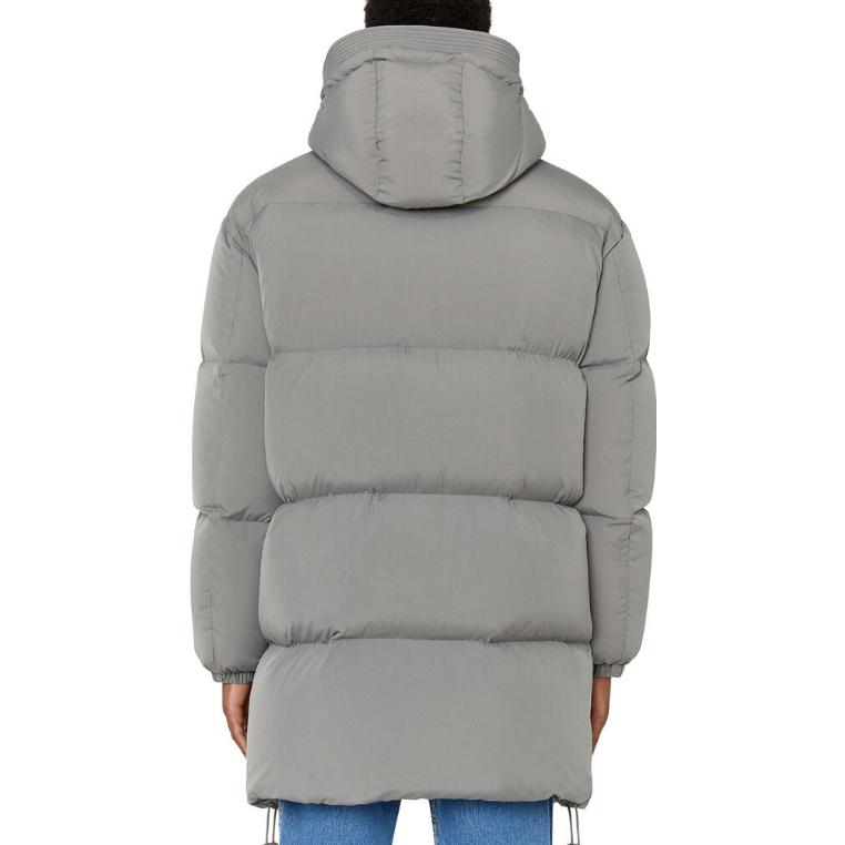 Purchase DIESEL FW22 Jaket Tudung Bulu Warna Kelabu Pejal A062850AEAI-98B