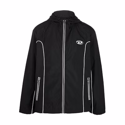DIESEL FW22 Striped Hooded Zip-Up Long-Sleeve Windbreaker Jacket A061490DGAM9XX