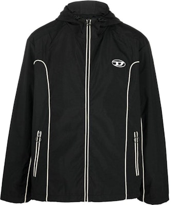 DIESEL FW22 Striped Hooded Zip-Up Long-Sleeve Windbreaker Jacket A061490DGAM9XX Order DIESEL FW22 Striped Hooded Zip-Up Long-Sleeve Windbreaker Jacket A061490DGAM9XX