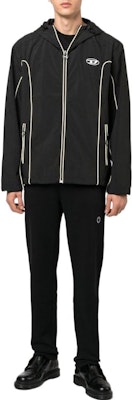 DIESEL FW22 Striped Hooded Zip-Up Long-Sleeve Windbreaker Jacket A061490DGAM9XX Lookbook DIESEL FW22 Striped Hooded Zip-Up Long-Sleeve Windbreaker Jacket A061490DGAM9XX