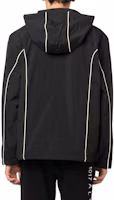 Shop DIESEL FW22 條紋連帽拉鍊長袖防風外套 A061490DGAM9XX