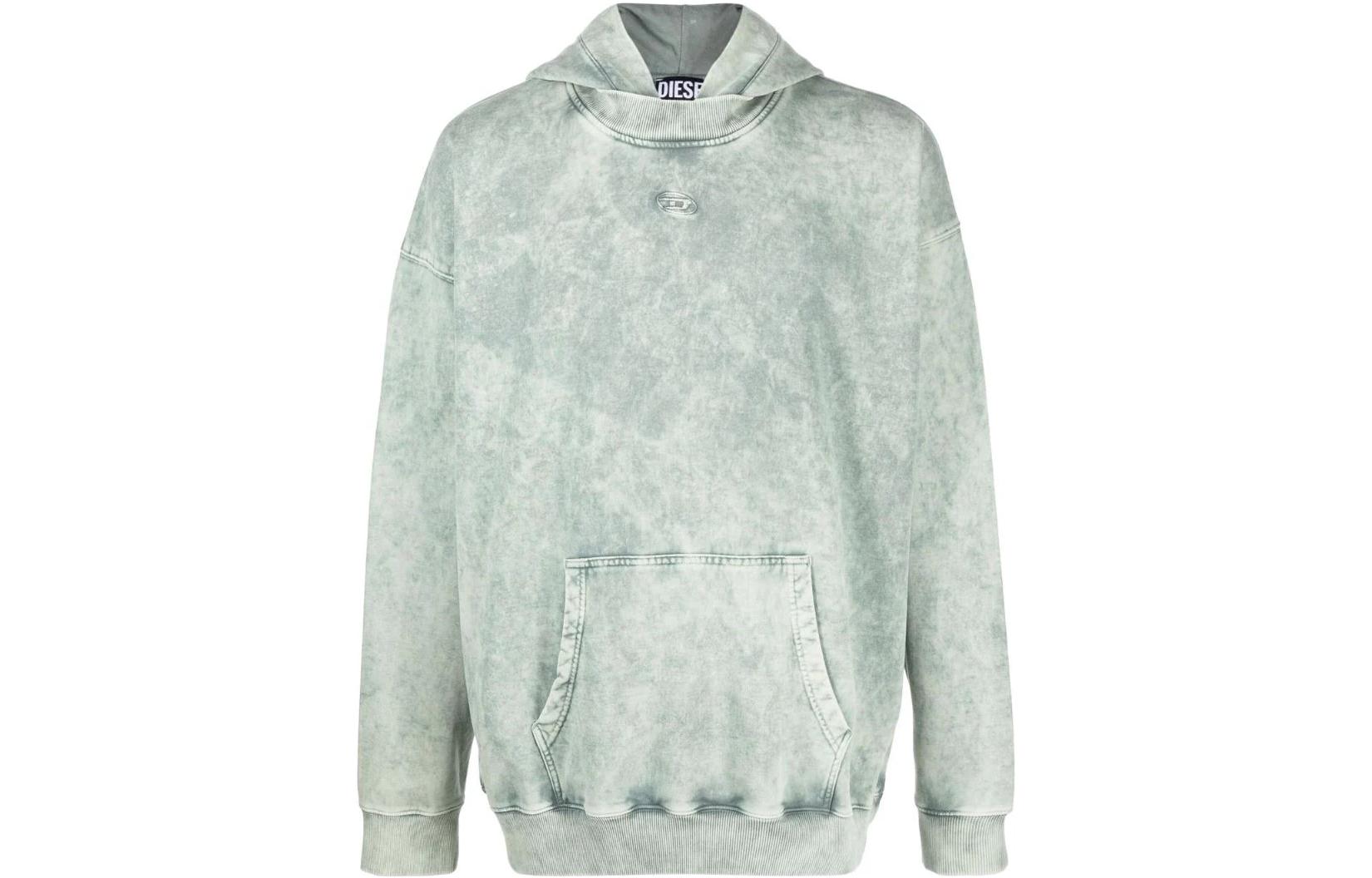 Diesel FW22 Acid Wash Pullover Hoodie Green () A038810EBBU99K