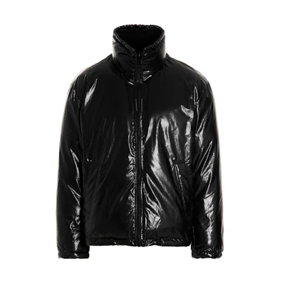 Diesel FW22 Back Logo High-Neck Jacket Black Long Sleeve Mens A062920JKKL9XX