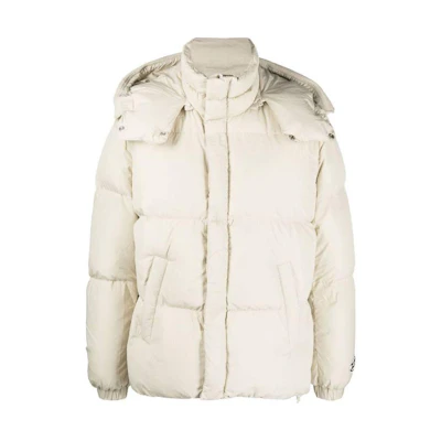 DIESEL FW22 Beige Jacket with Removable Hood and Logo Patch Design A064230BFAQ173