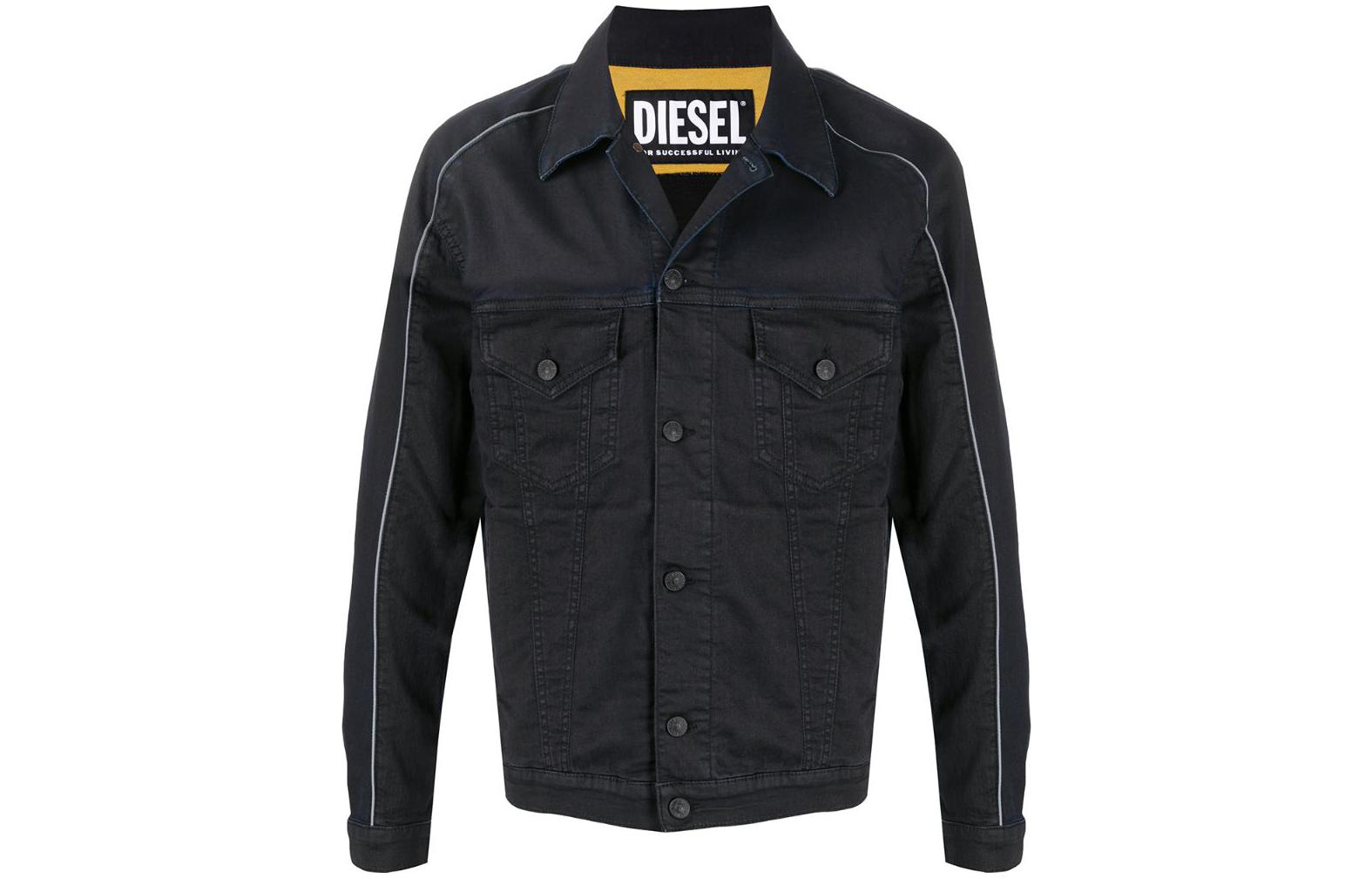 Diesel FW22 Black Denim Jacket with Contrast Trim A010920KAYO02