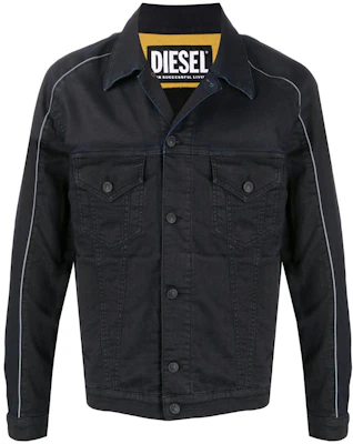 Diesel FW22 Jaket Denim Hitam dengan Aksen Kontras A010920KAYO02 Buy Diesel FW22 Jaket Denim Hitam dengan Aksen Kontras A010920KAYO02