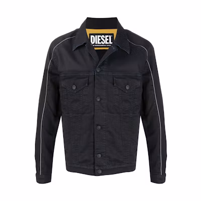 Diesel FW22 Black Denim Jacket with Contrast Trim A010920KAYO02
