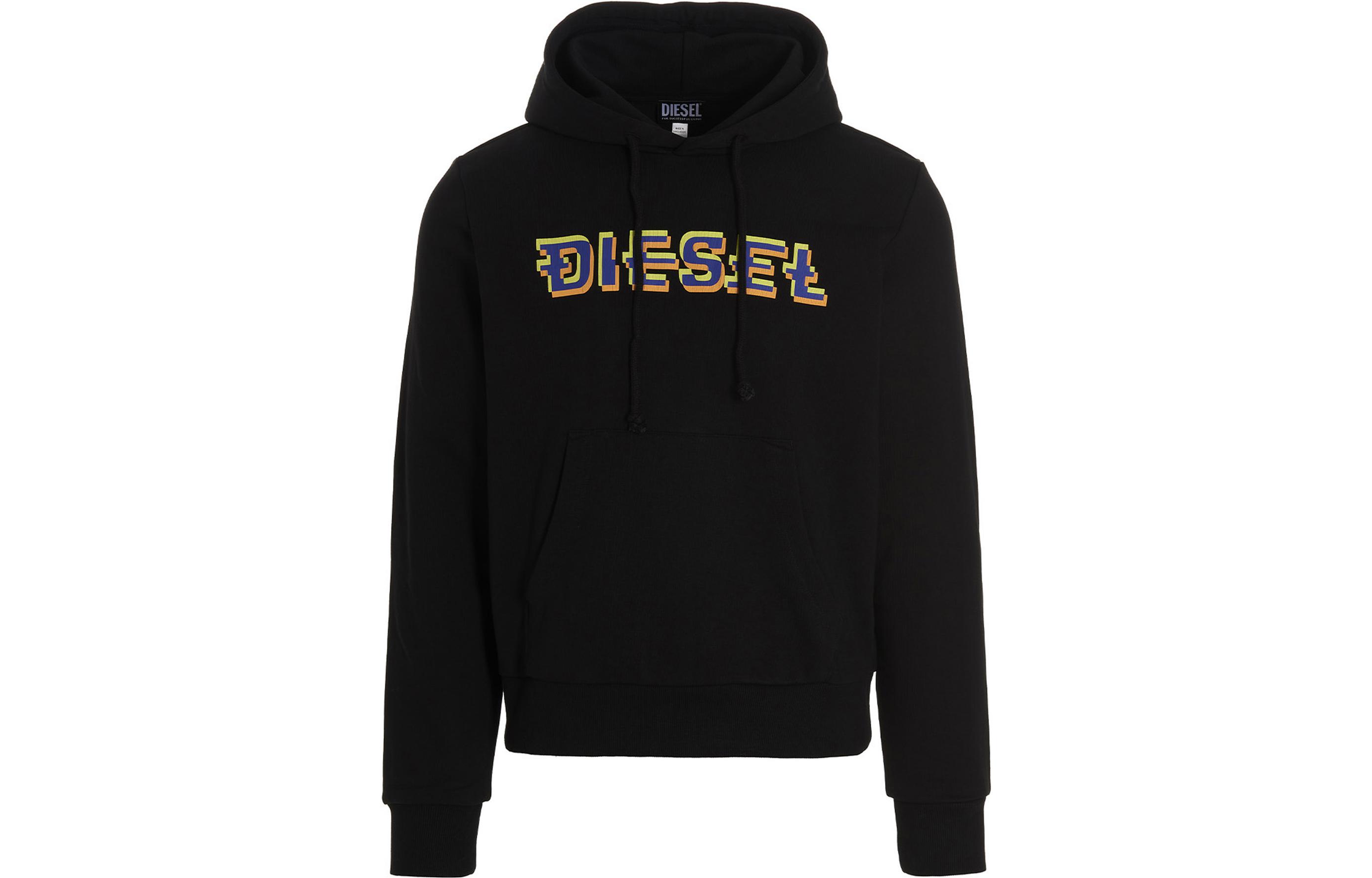 Diesel FW22 Black Hoodie with Logo Print A065100HAYT-9XX